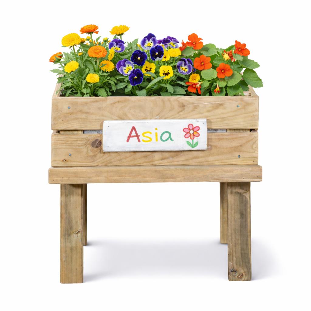Mesa De Cultivo Infantil De Madera Con Kit De Cultivo Flores Comestibles| Vidahuerto_3