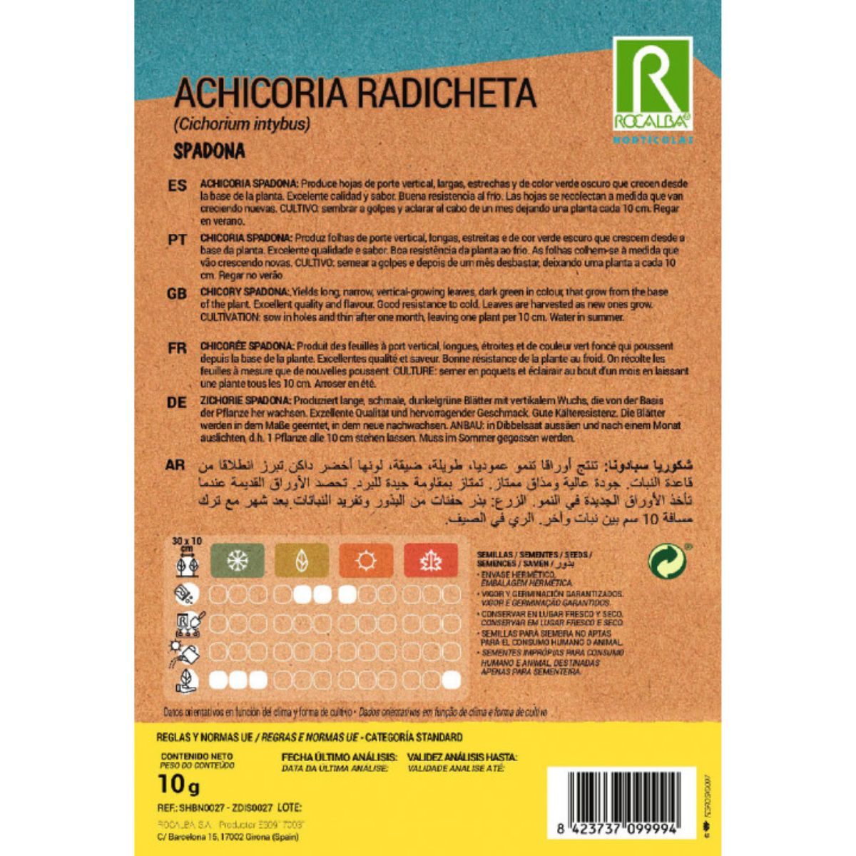 Sementes de chicória radicheta spadona