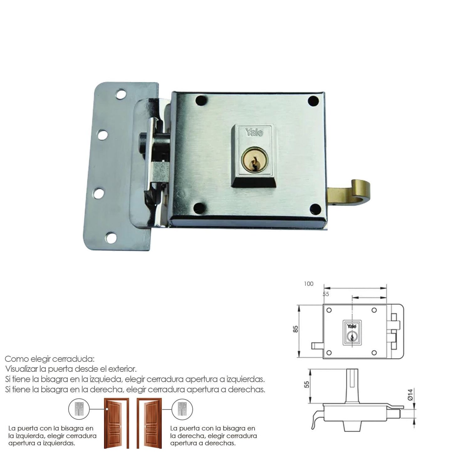 Cerradura Yale 6-10-hn/ Izquierda