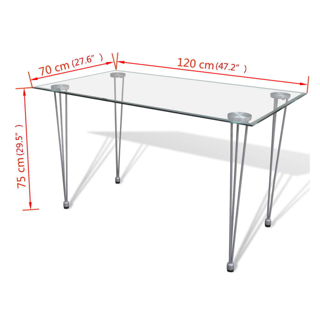 Mesa De Comedor Con Superficie De Vidrio Transparente_2