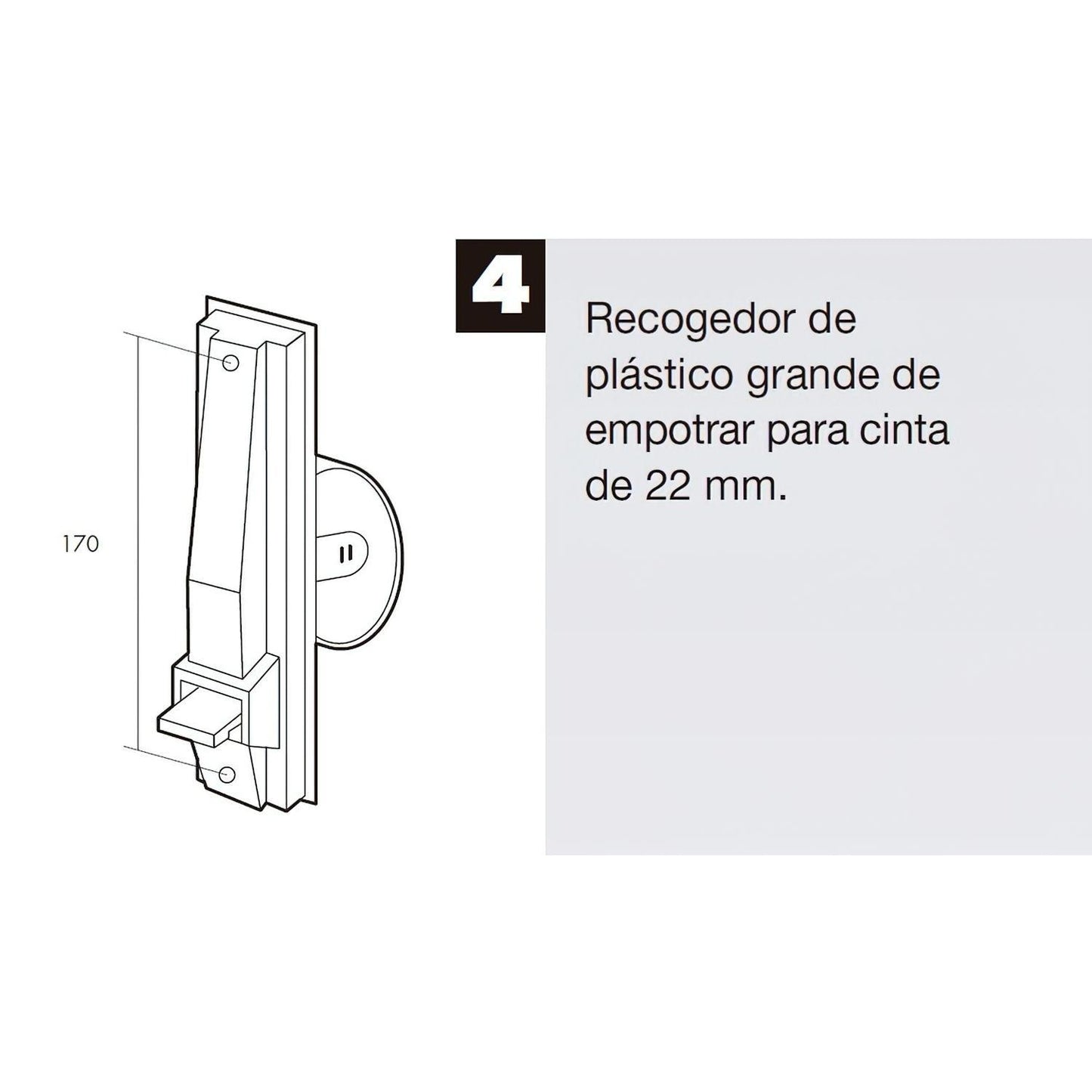 Recogedor Persiana Plastico Grande Cinta 22 Mm.