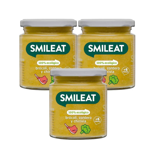 PROMO 3x Brócolos Biológicos com Borrego e Pastinaca Smileat 230g