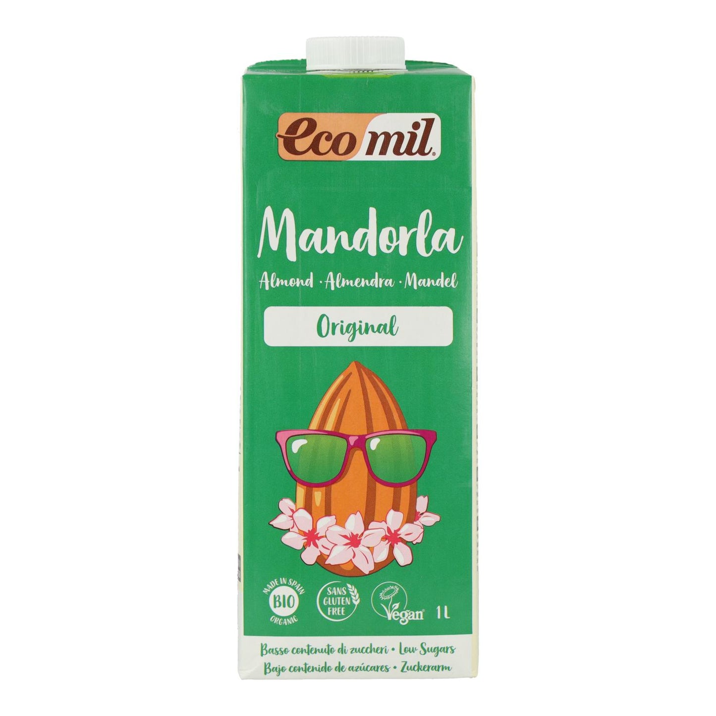 Pack de 6 Bebidas Vegetais de Amêndoa adoçadas com Agave Biológico EcoMil 1L