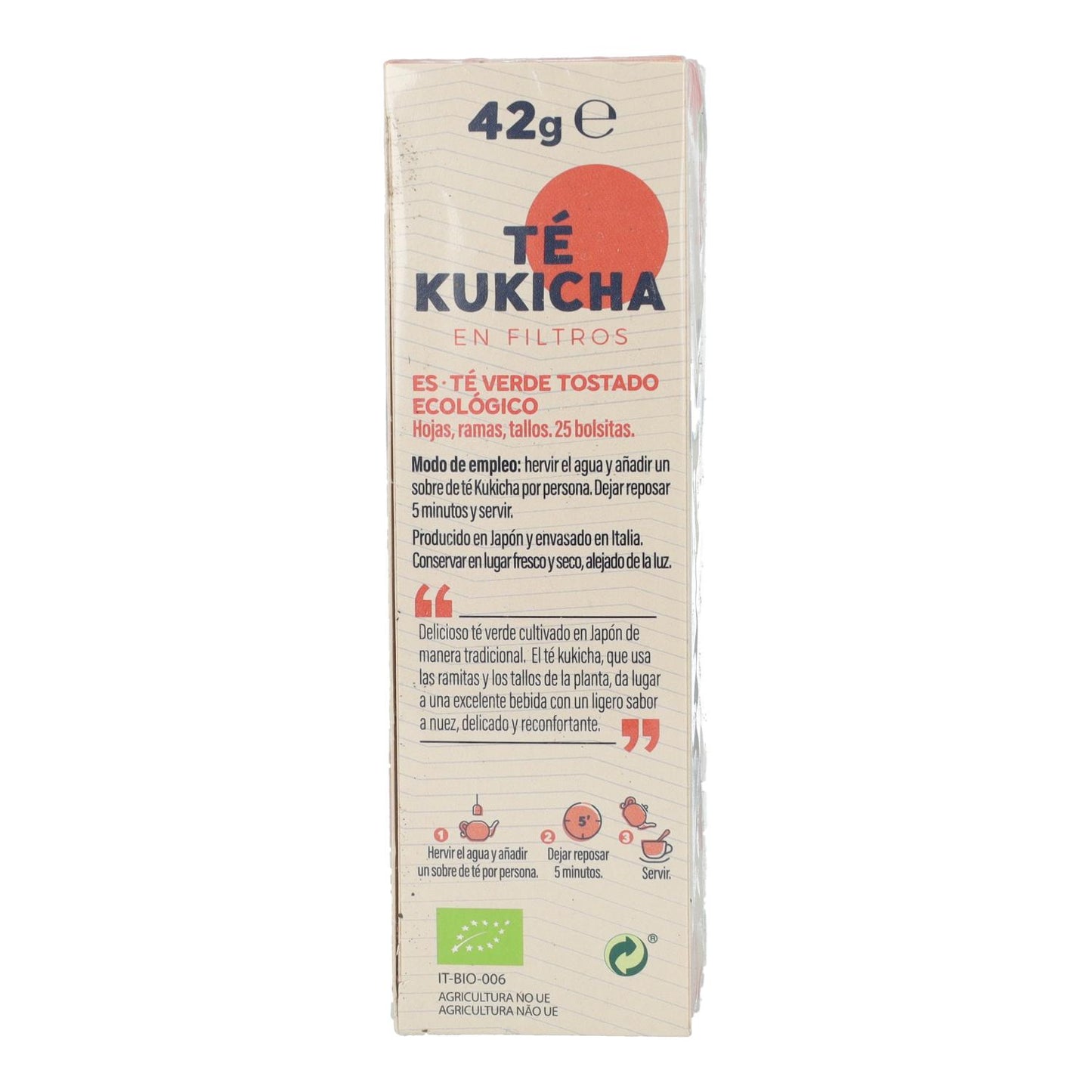 Chá Kukicha em filtro BIO La Finestra Sul Cielo 42 g