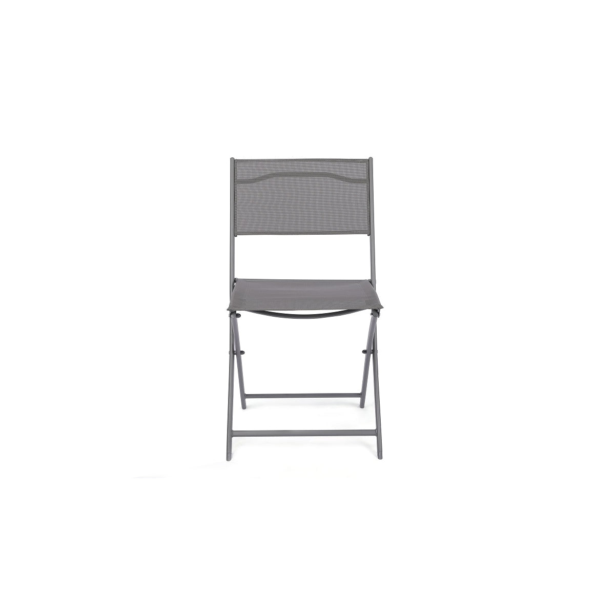 Lote De 4 Sillas De Jardín Plegables De Texaline Y Acero Gris Oscuro - Muebles De Jardín - 45x54xh83cm_1