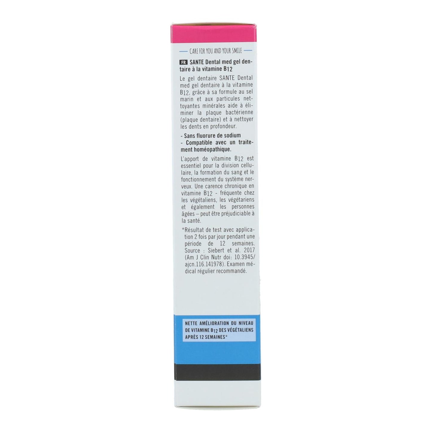 Pasta de dentes Sante sem flúor com vitamina B12, 75 ml