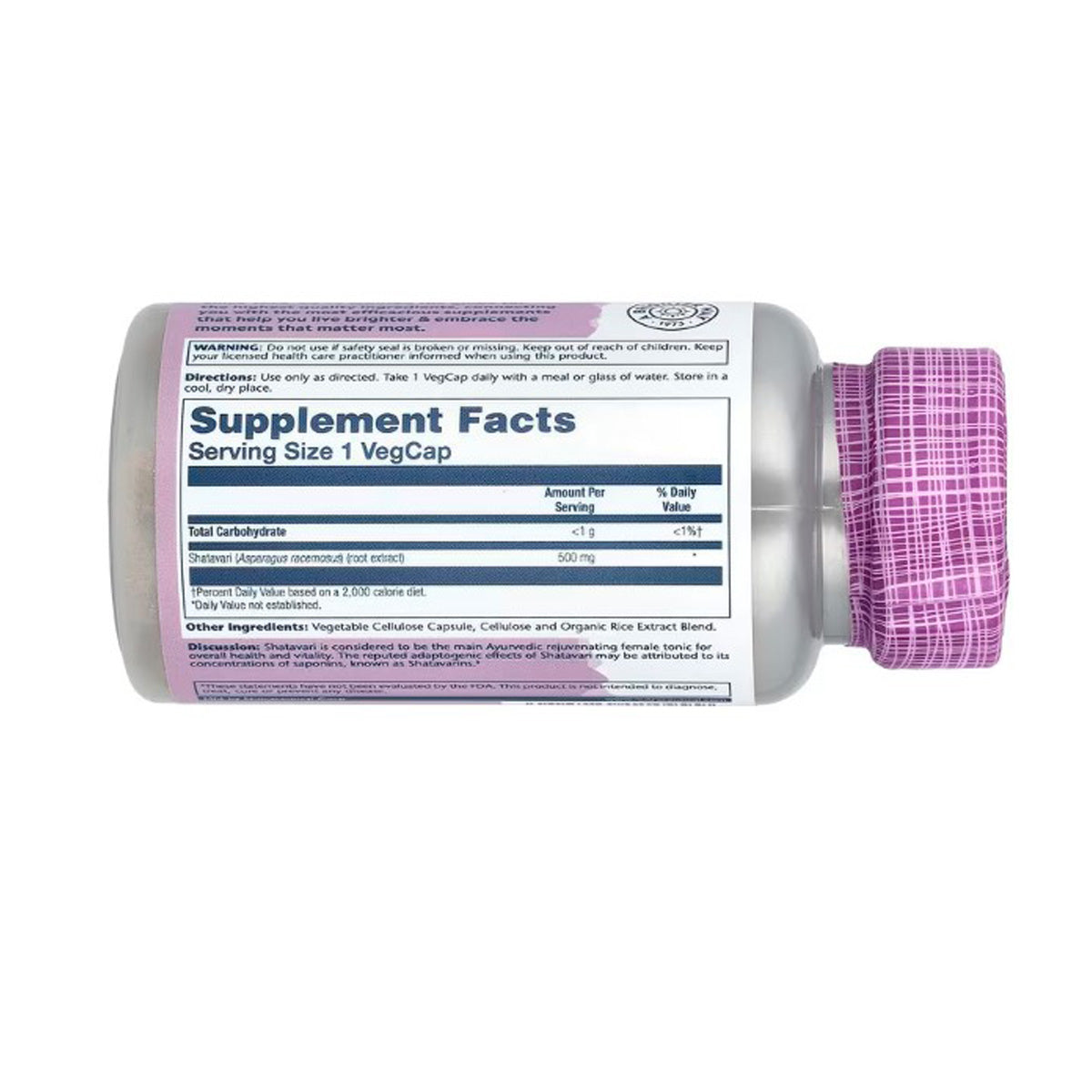 Shatavari, Solaray, 60 cápsulas vegetais