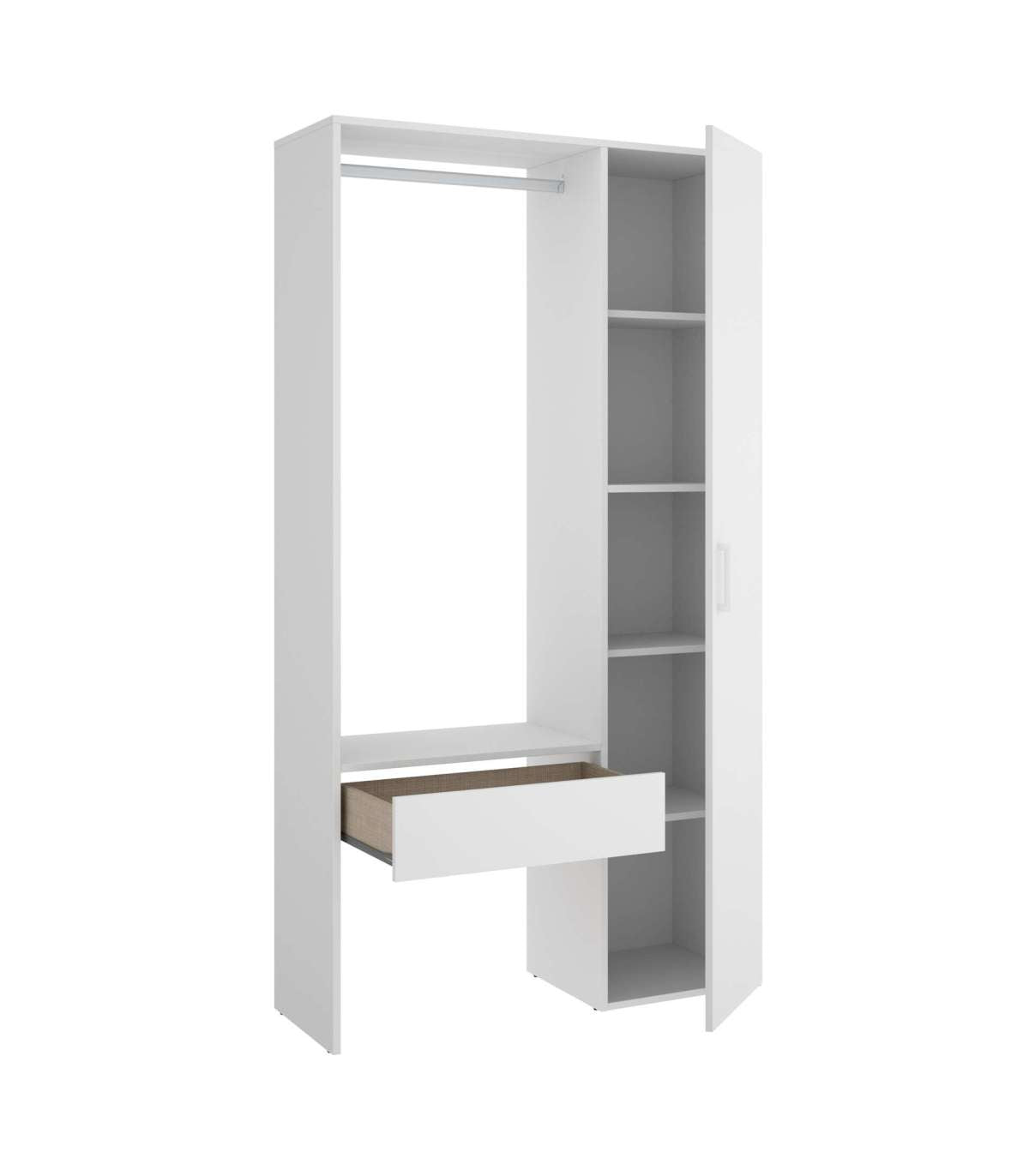 Vestidor Rus Ii Con Columna Cerrada Y Baldas En Blanco 187 Cm(alto)98,1 Cm(ancho)41,8 Cm(fondo)_5