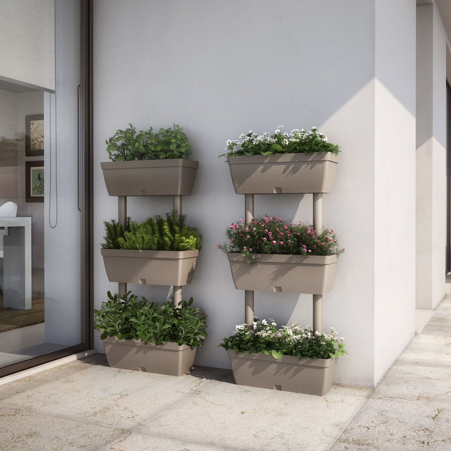 Macetero Vertical De Plástico 3 Niveles