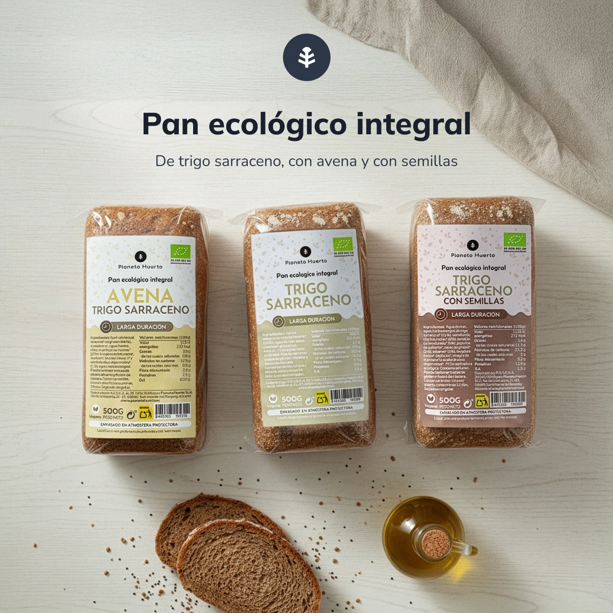 Pan integral de trigo sarraceno ECO Planeta Huerto 500 g