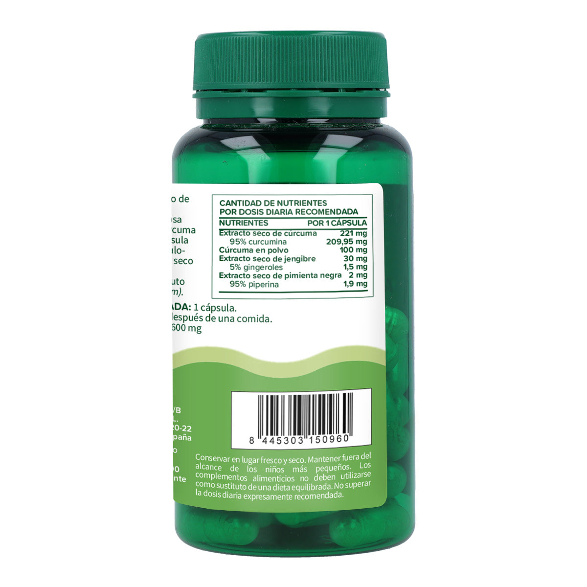 Curcumin Forte Cúrcuma com Pimenta-do-Reino Planeta Huerto 60 Cápsulas Vegetais