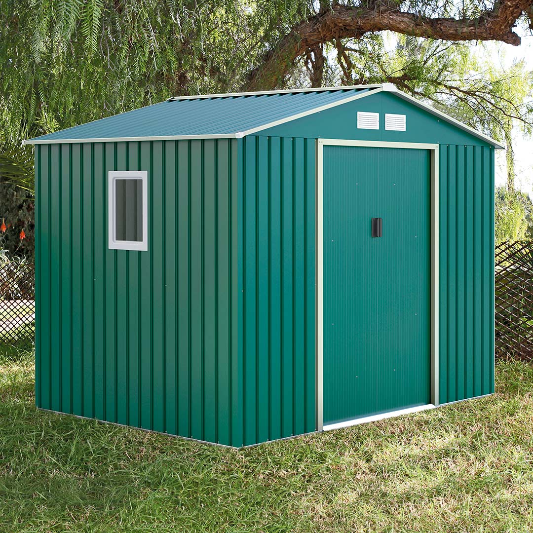 Caseta Metálica High Door Mallorca Verde - Espacio Y Ventilación - 2,77x2,12x1,91 M - Multicolor_1