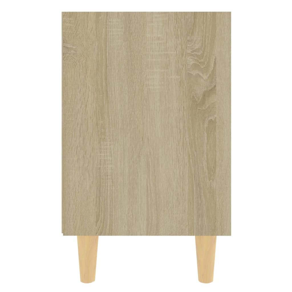 Mesitas Noche 2 Uds Patas Madera Blanco Y Sonoma 40x30x50 Cm_4