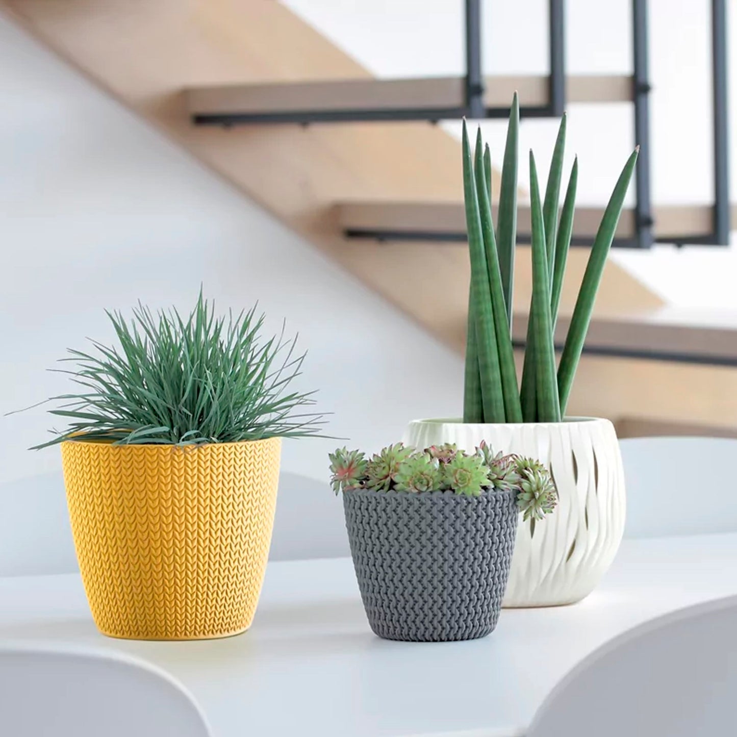 Maceta Wheaty 1l., Dimensiones (mm) 128x128x112, Color Gris Piedra