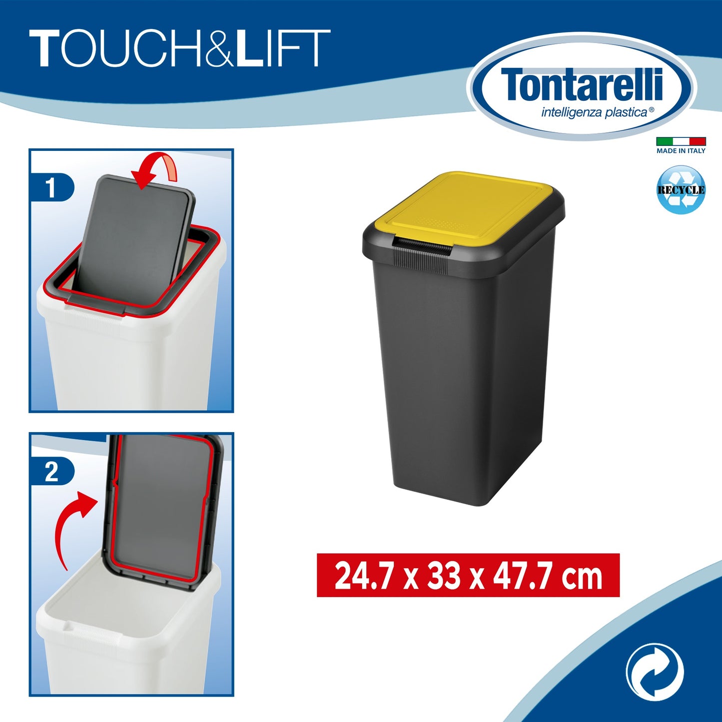 Papelera touch & Lift 25l Ámbar_1
