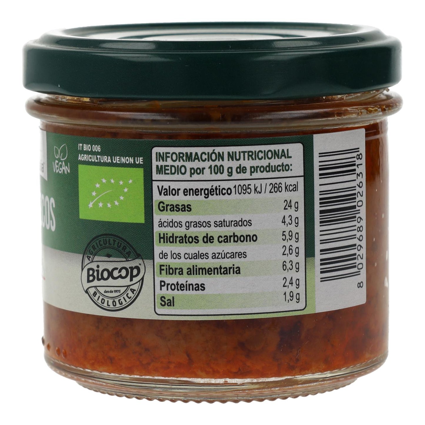 Patê de Tomate Seco Biológico de Itália 100 gr
