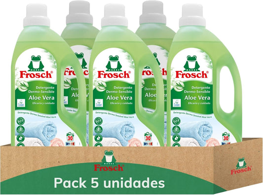 Embalagem 5X Detergente Aloé vera, Frosch, 1500 ml