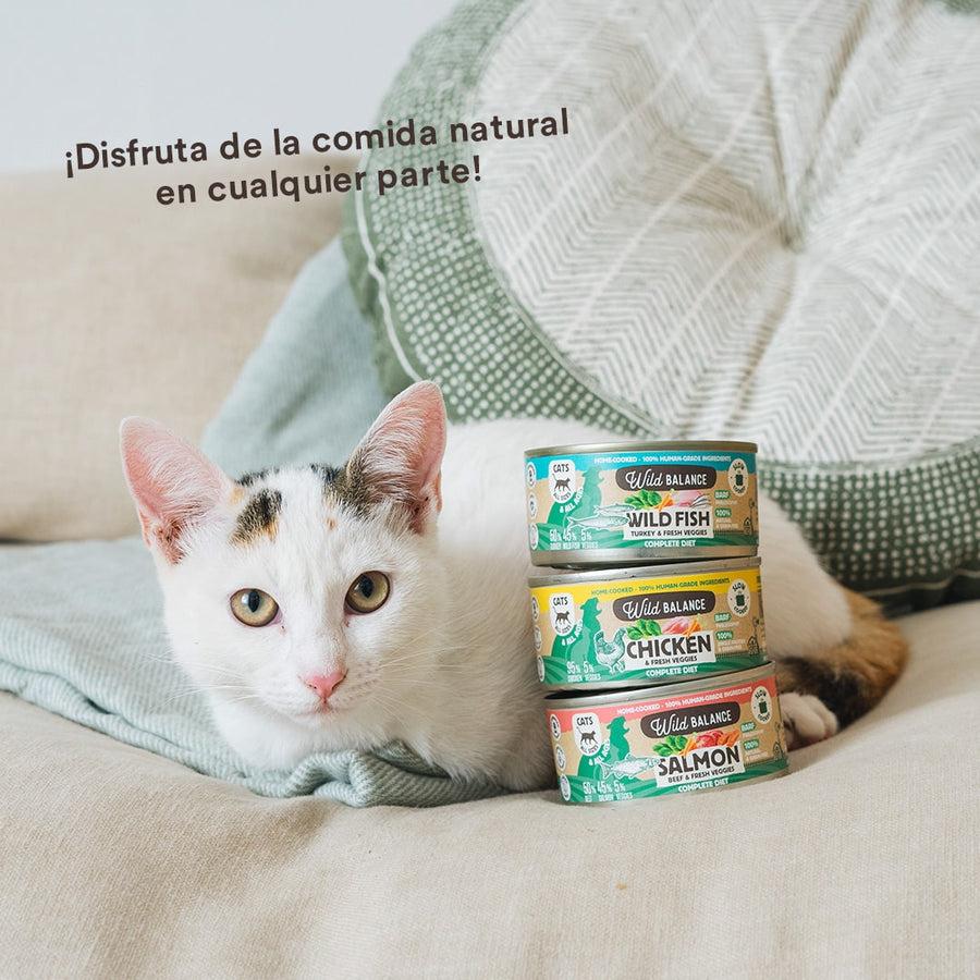 Pack Lata de pollo BARF para gatos 6 x 120 g Wild Balance