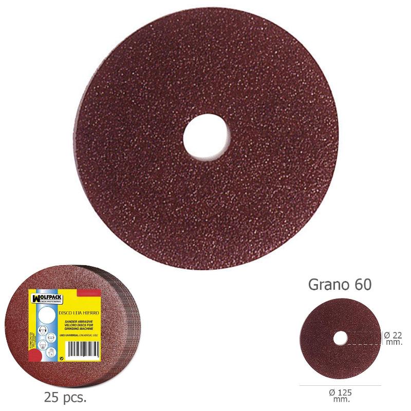 Disco Lija Hierro 125x22 Mm. Grano 60 (paquete De 25 Unidades)_0