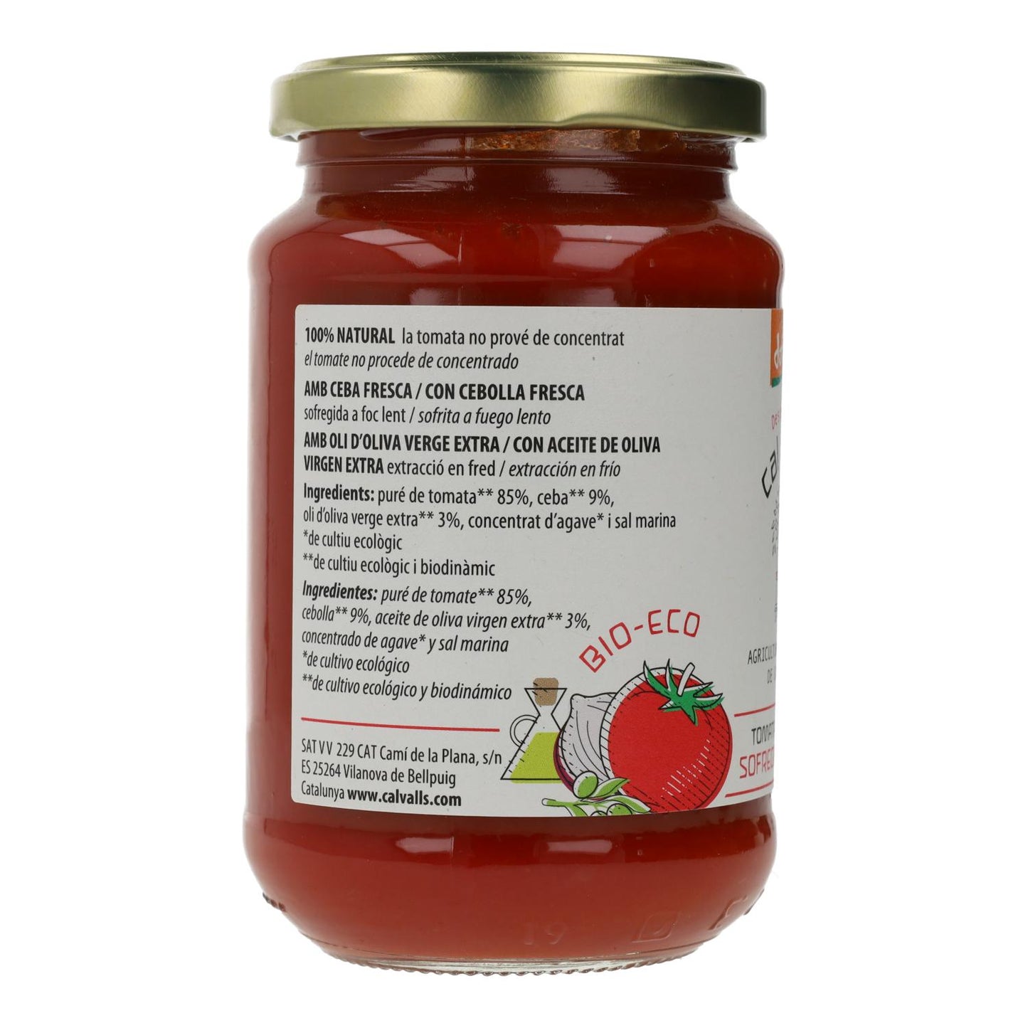 Tomates fritos biológicos Cal Valls, 350 g