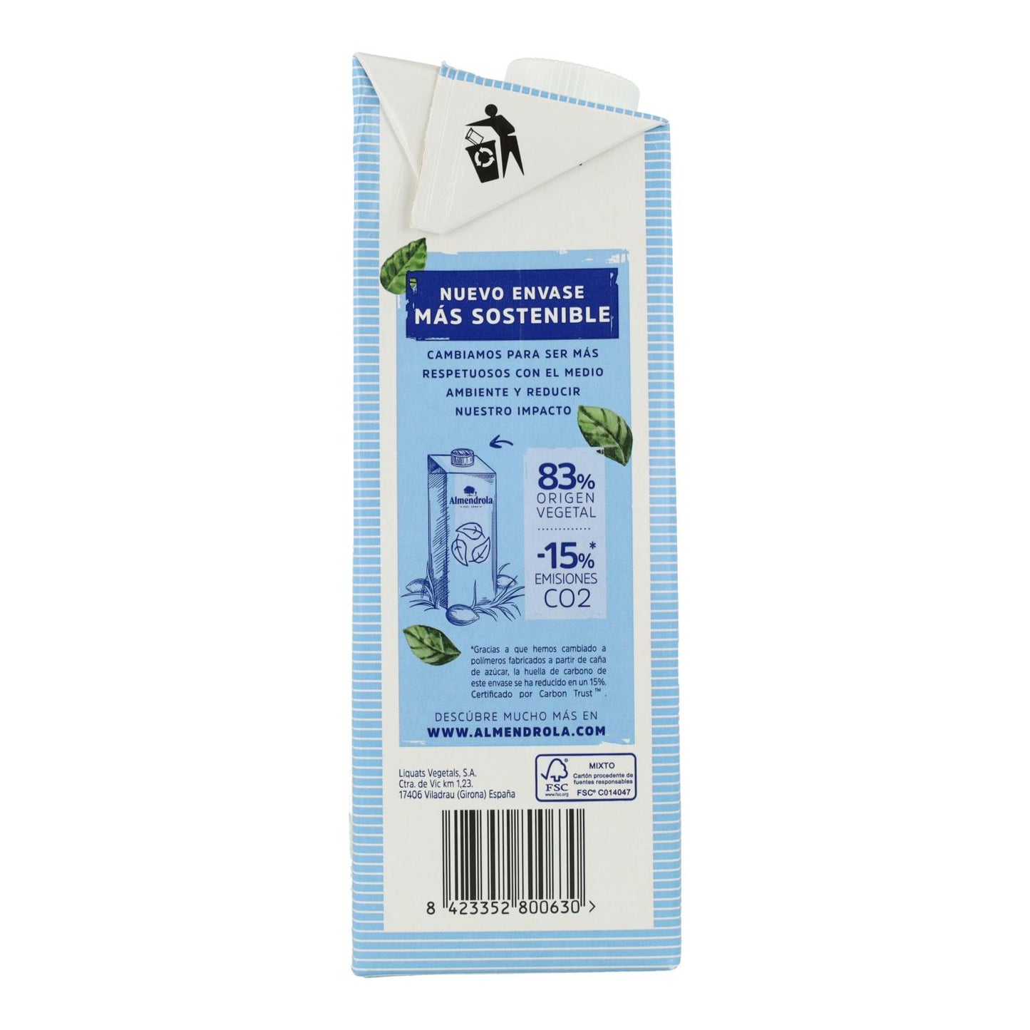 Bebida de Amêndoa Barista Sem Açúcar Almendrola 1 L