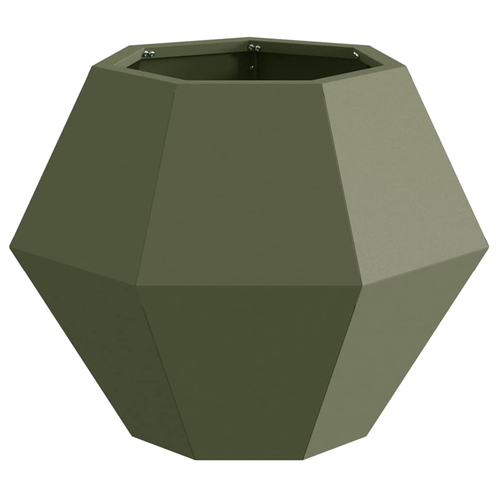 Jardinera 2 Uds. Verde Oliva 50 X 50 X 40 Cm Acero_5