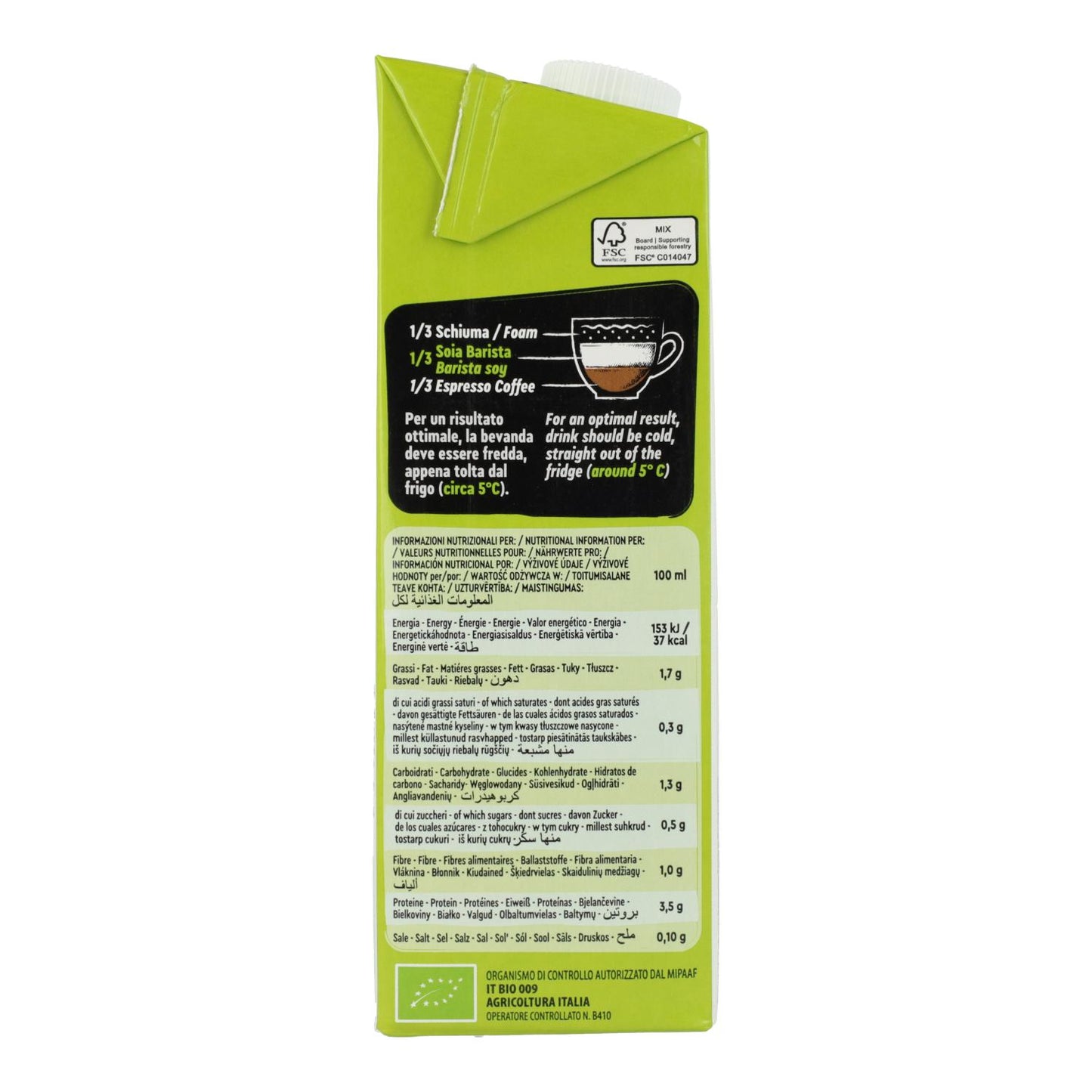 Bebida de Soja Sem Glúten Barista BIO Vitariz 1 L