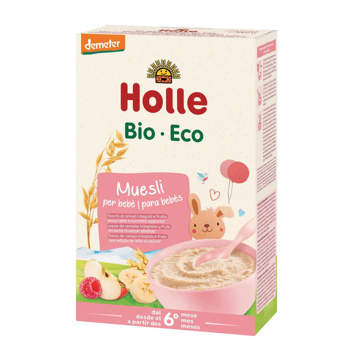 Papa de muesli Holle BIO +6 meses, 250 g
