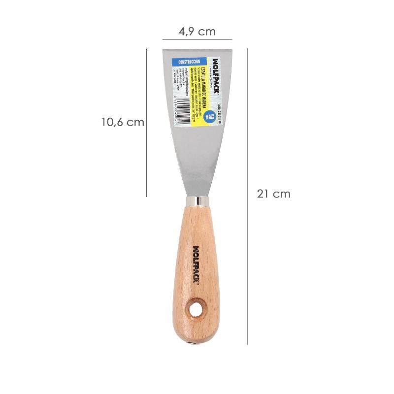 Espatula Mango Madera Hoja Acero 50 Mm. Espatula Yeso, Espatula Pintor, Espatula Masillas, Espatula Pladur, Etc.