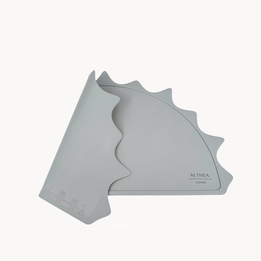 Vajilla De Silicona Orgánica - 15 Piezas - Gris Perla.