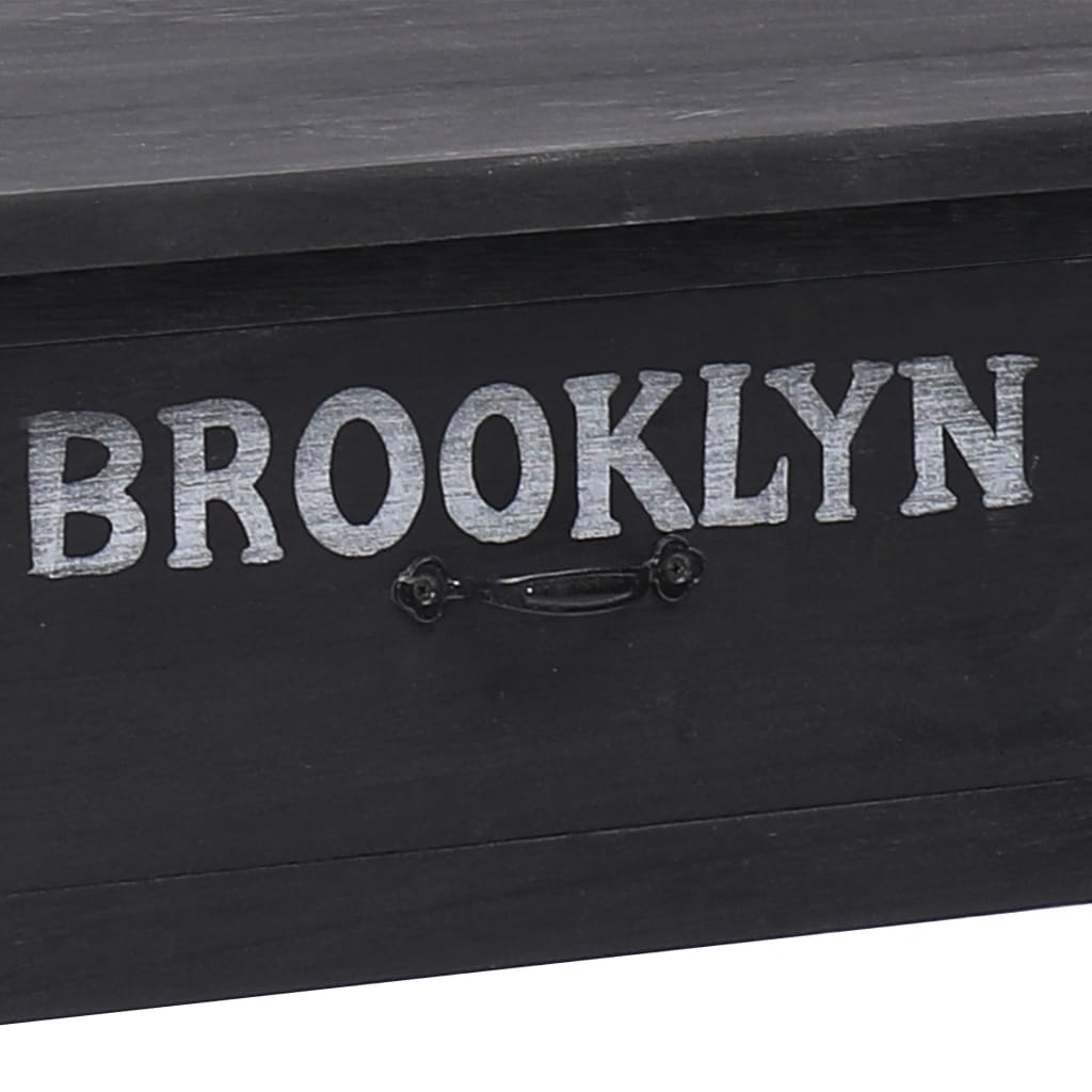 Mesa Consola De Madera Negro 90x30x77 Cm_4