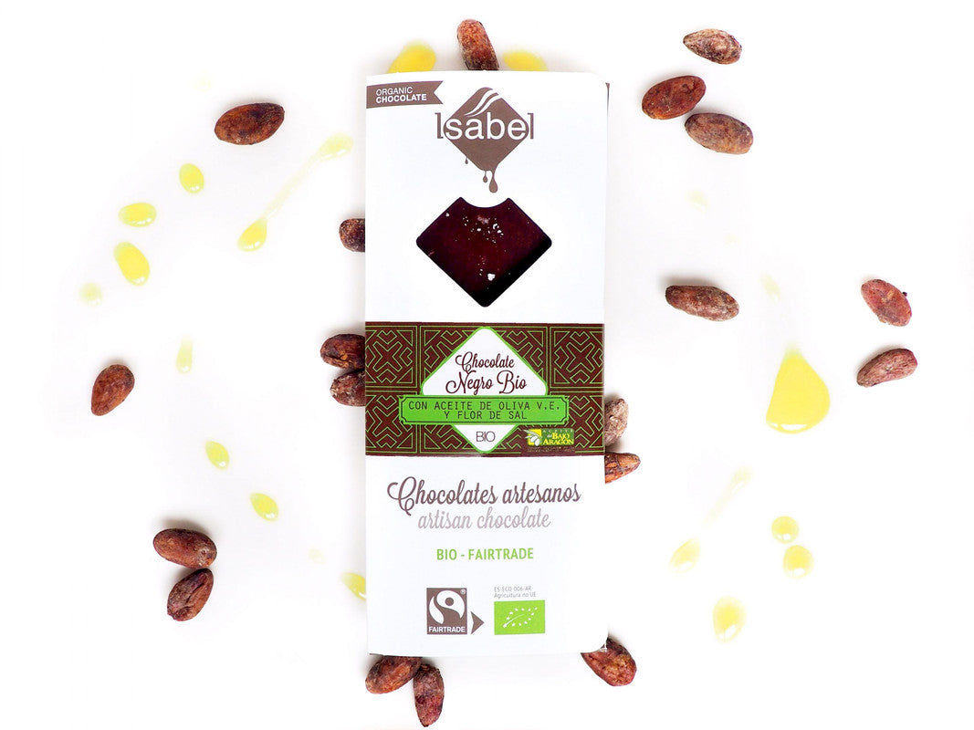 Tableta Bio Chocolate Negro Con Aceite De Oliva V. E. Y Flor De Sal_0