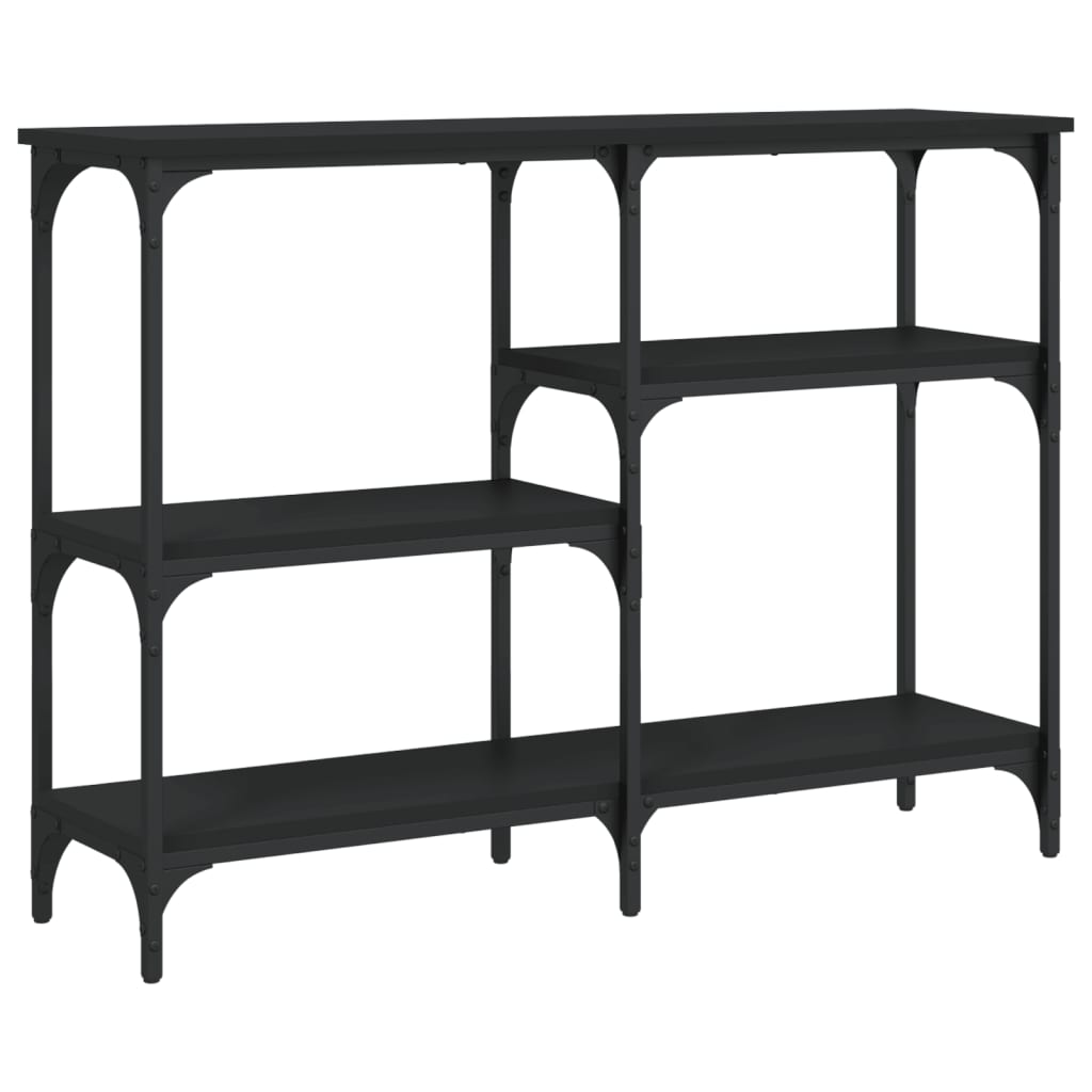 Mesa Consola Madera De Ingeniería Negra 102x29x75 Cm_4