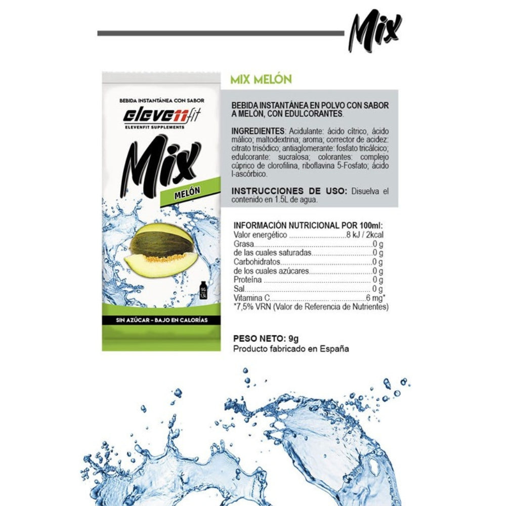 Saborizante Mix Sabor Melon 24 Sobres de 9g Eleven Fit_1