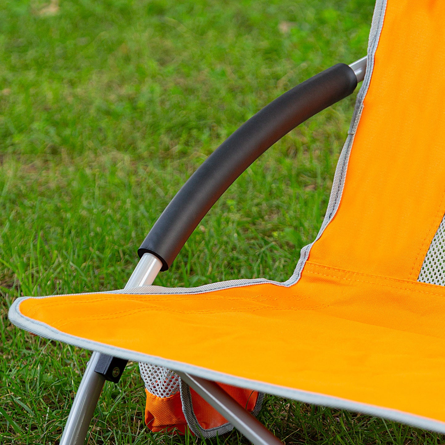 Aktive Pack 4 Sillas Plegables Playa Bajas 50x51x67 Cm Naranja Con Posavasos_5