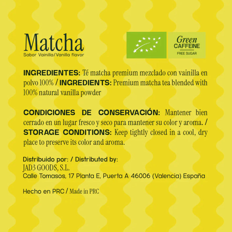 Kisori | Té Matcha Ceremonial Premium Vainilla | Orgánico I 100% Natural I Sin Azúcar, Vegano I 30g_2