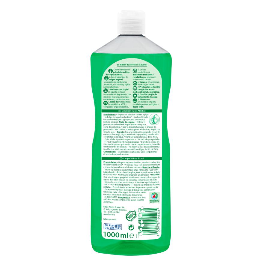 Embalagem de 10x Limpa Vidros Frosch 750 ml