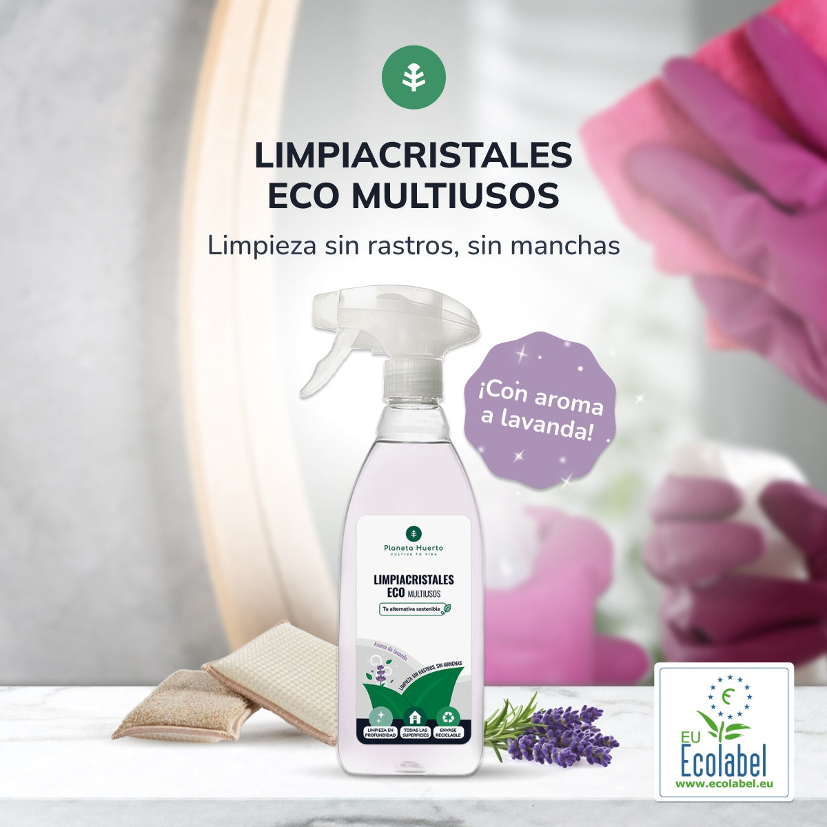 Limpa Vidros e Multiusos Eco Planeta Huerto 750ml