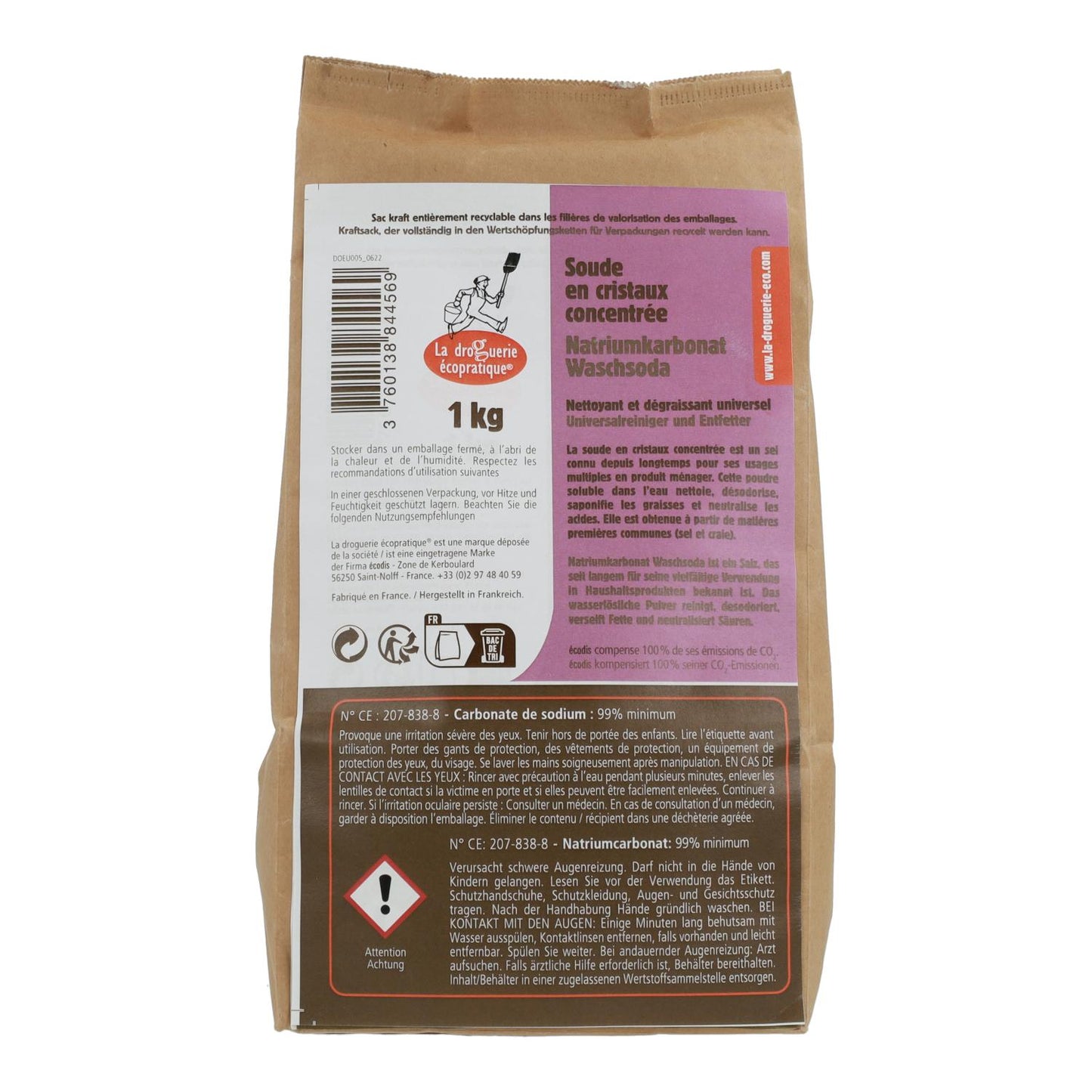 Pack 2x Carbonato de sodio concentrado La Droguerie Écologique 1kg