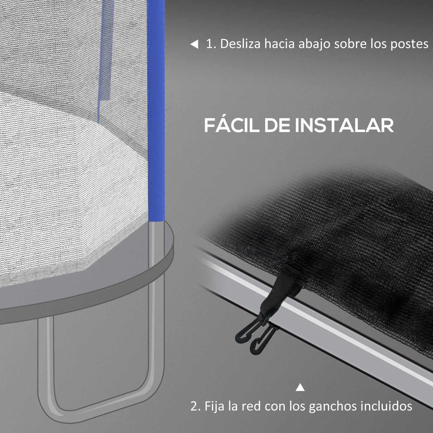 Sportnow Red De Seguridad Para Cama Elástica Ø305 Cm Azul_5