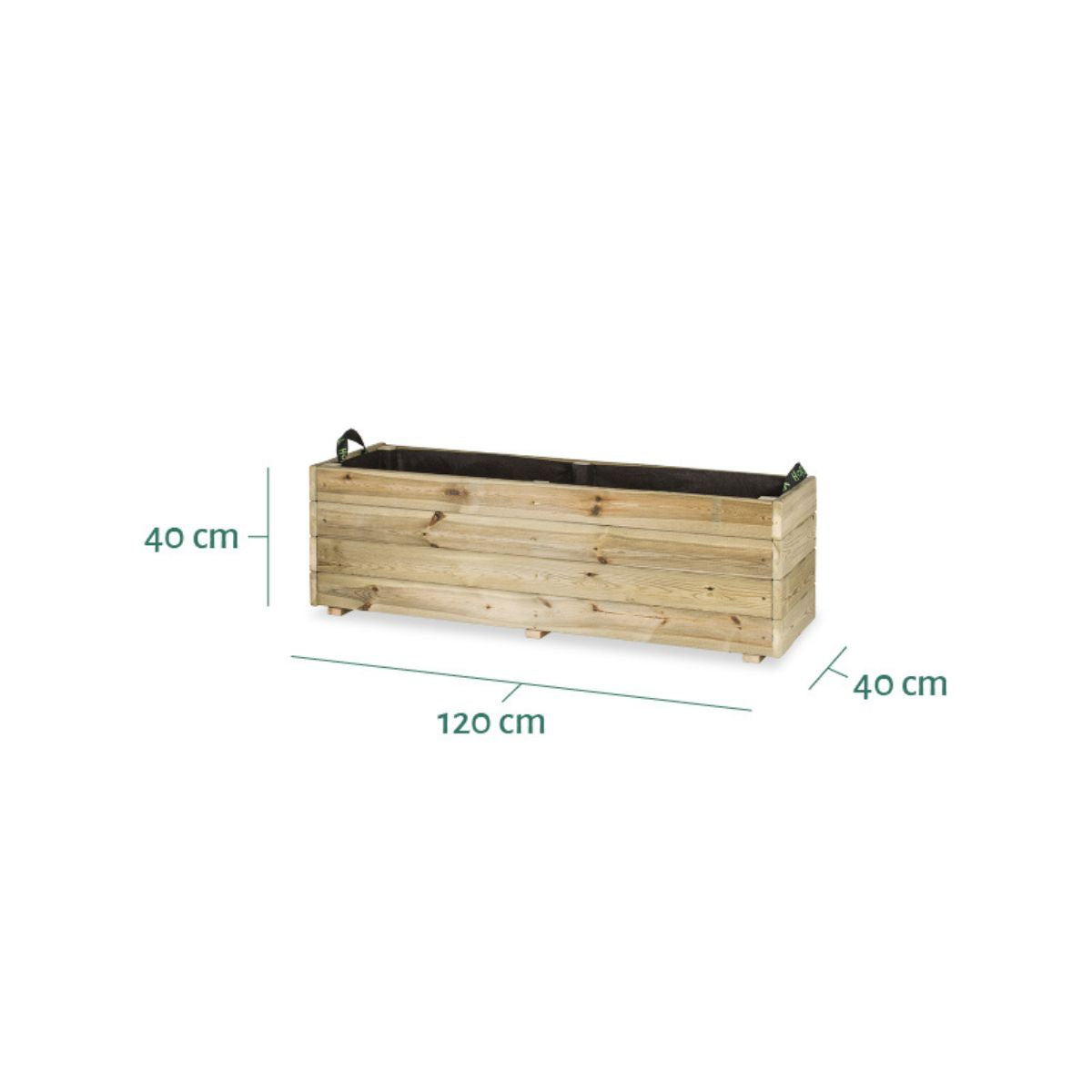 Floreira retangular Ghio 120x40x40 Hortalia