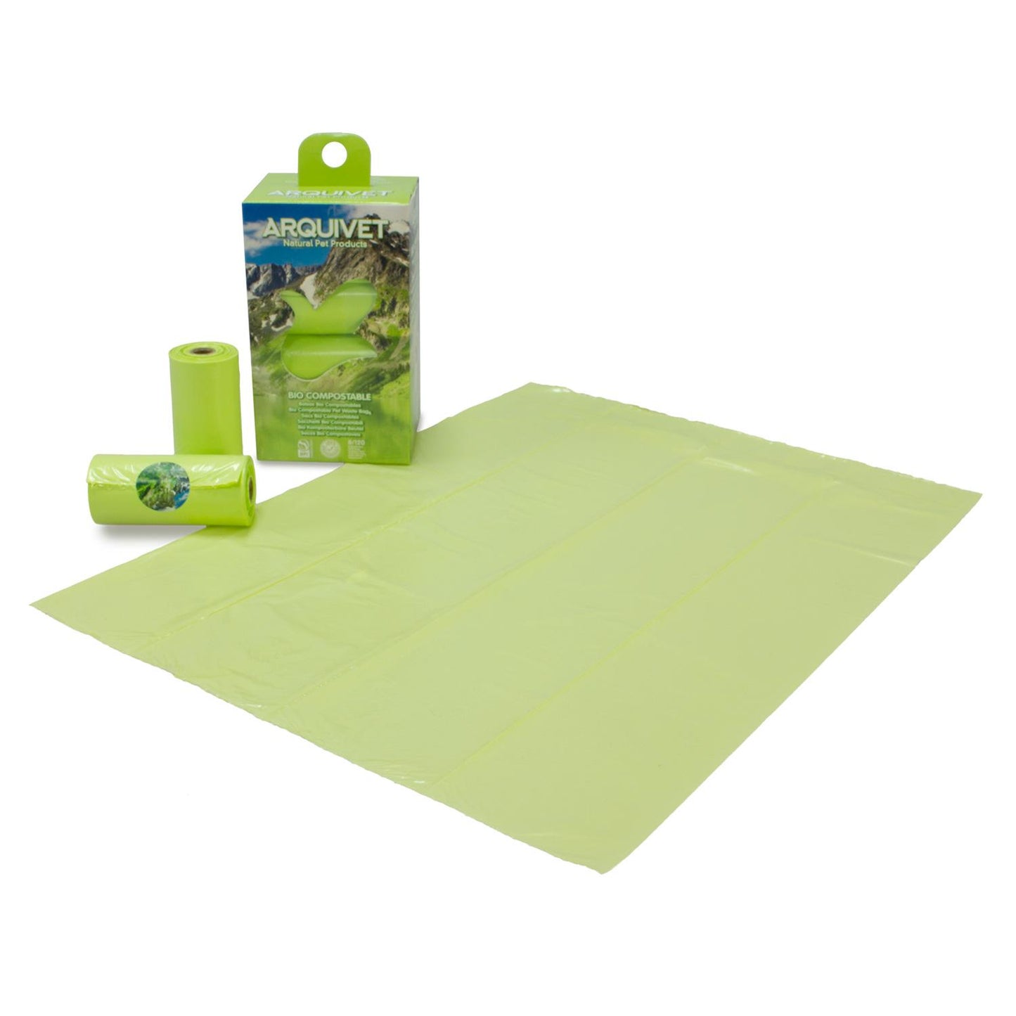 Sacos para excrementos compostáveis Arquivet Bio 8 rolos x 15 sacos