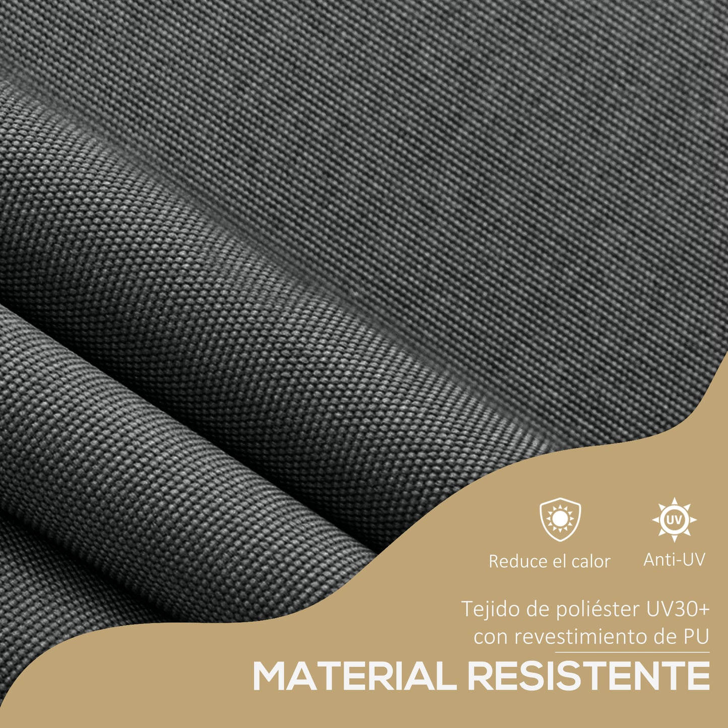 Outsunny Toldo Manual Retráctil 300x120x210-300 Cm Con Manivela Gris Oscuro_5