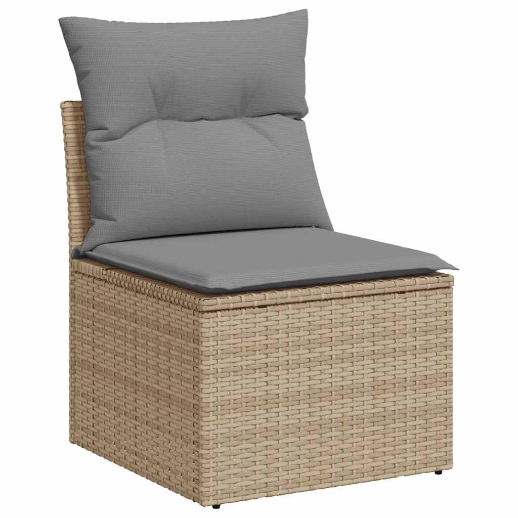Set De Sofás De Jardín Con Cojines 9 Pzas Ratán Sintético Beige / Vetonek_5