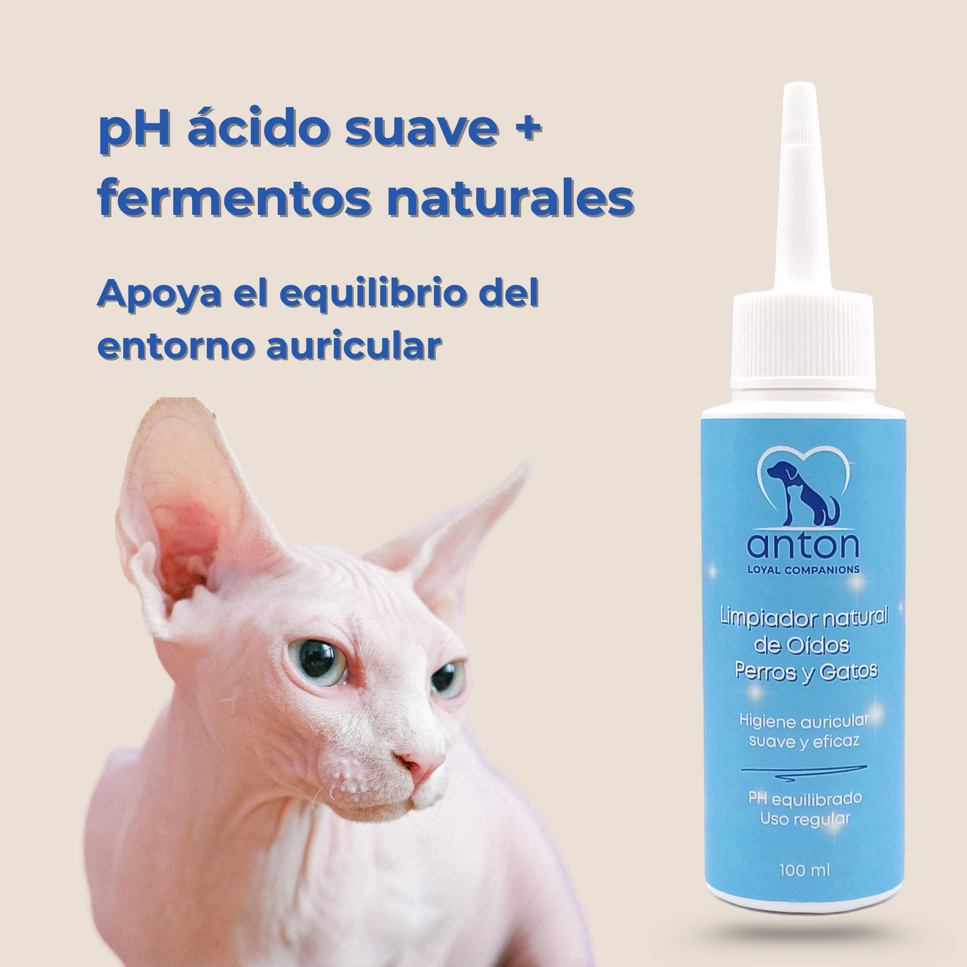 Limpiador natural de orejas y oídos para perros y gatos – 100 ml