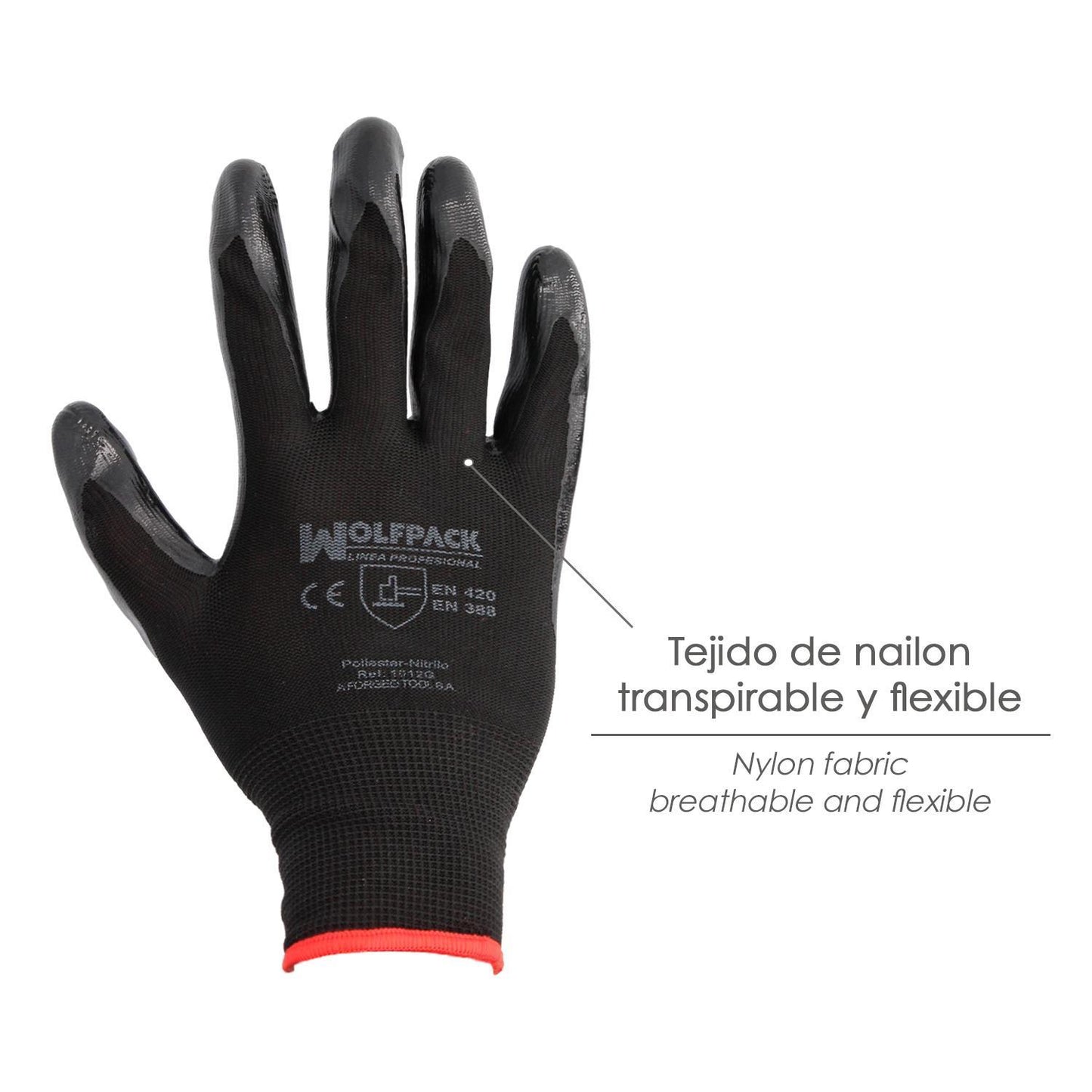 Guantes Nitrilo / Nylon Impregnado 7 (par)