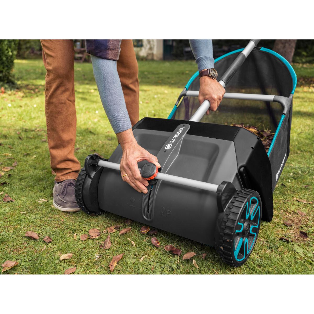 Coletor de folhas manual com rodas Gardena