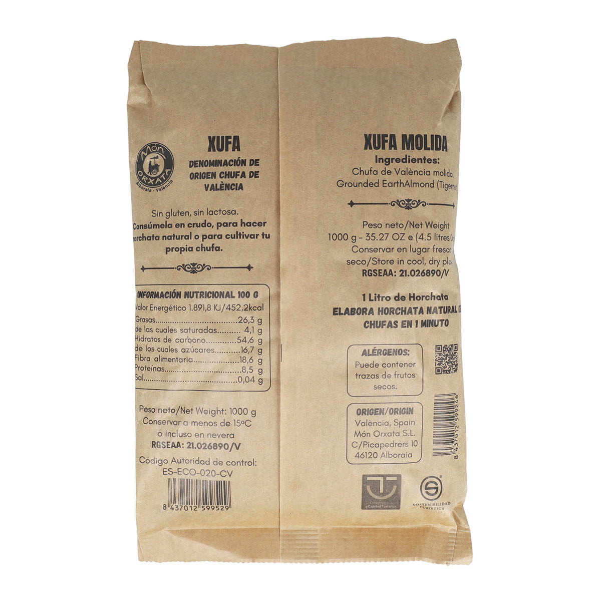 Pack de 3 Chufas Moídas de Valência DO Mon Orxata 1 Kg