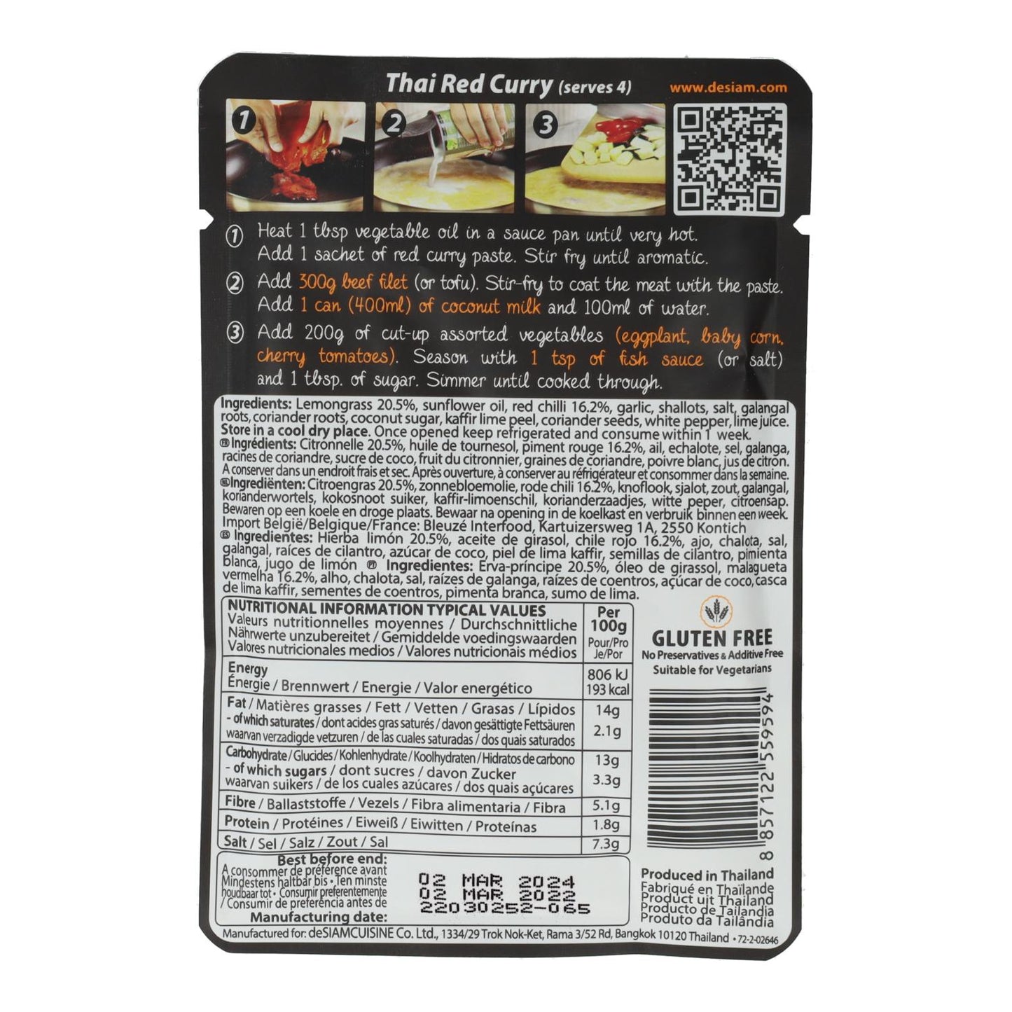 Pasta de Caril Vermelho Desiam 70g