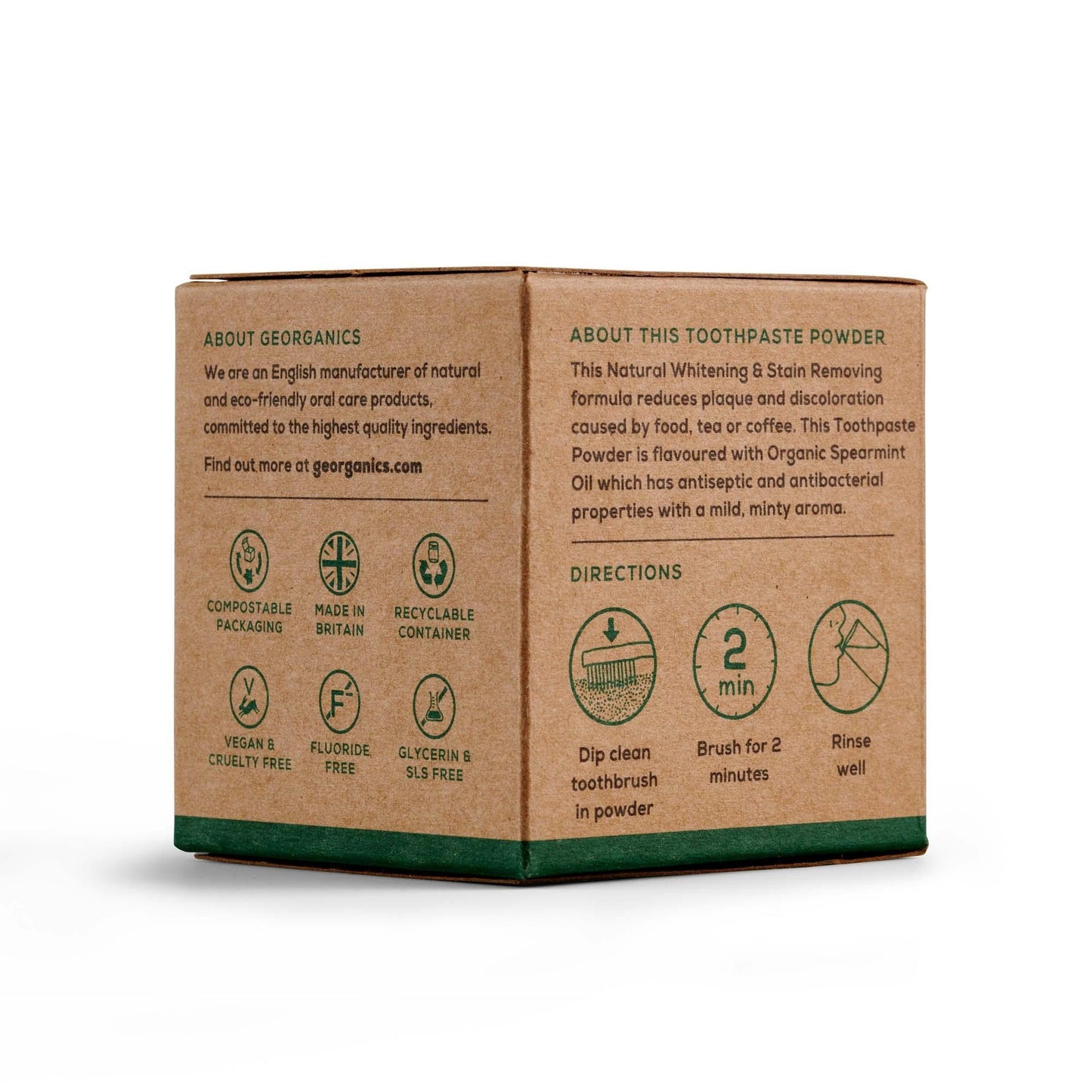 Georganics Bicarbonato e Hortelã em Pó Branqueador Dentário 60 ml